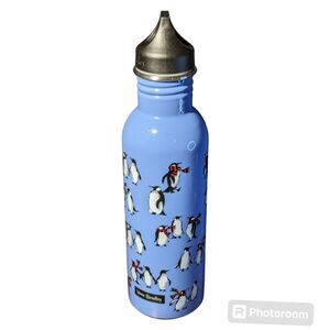 VERA BRADLEY Blue 25 oz Stainless Steel Playful Penguins Water Bottle With Lid